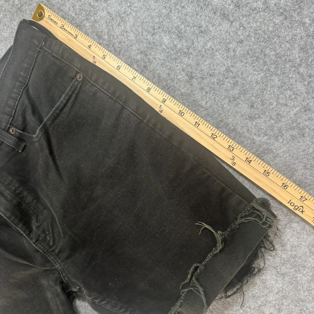 Levi's 511 Slim Denim Shorts W32 Black Frayed Raw Hem Distressed
